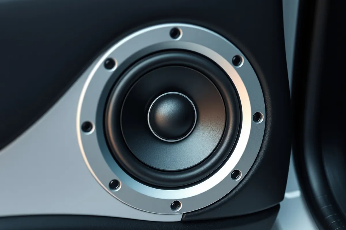 Car speaker and door trim detail