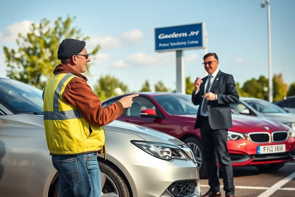 Used car being inspected under the bonnet